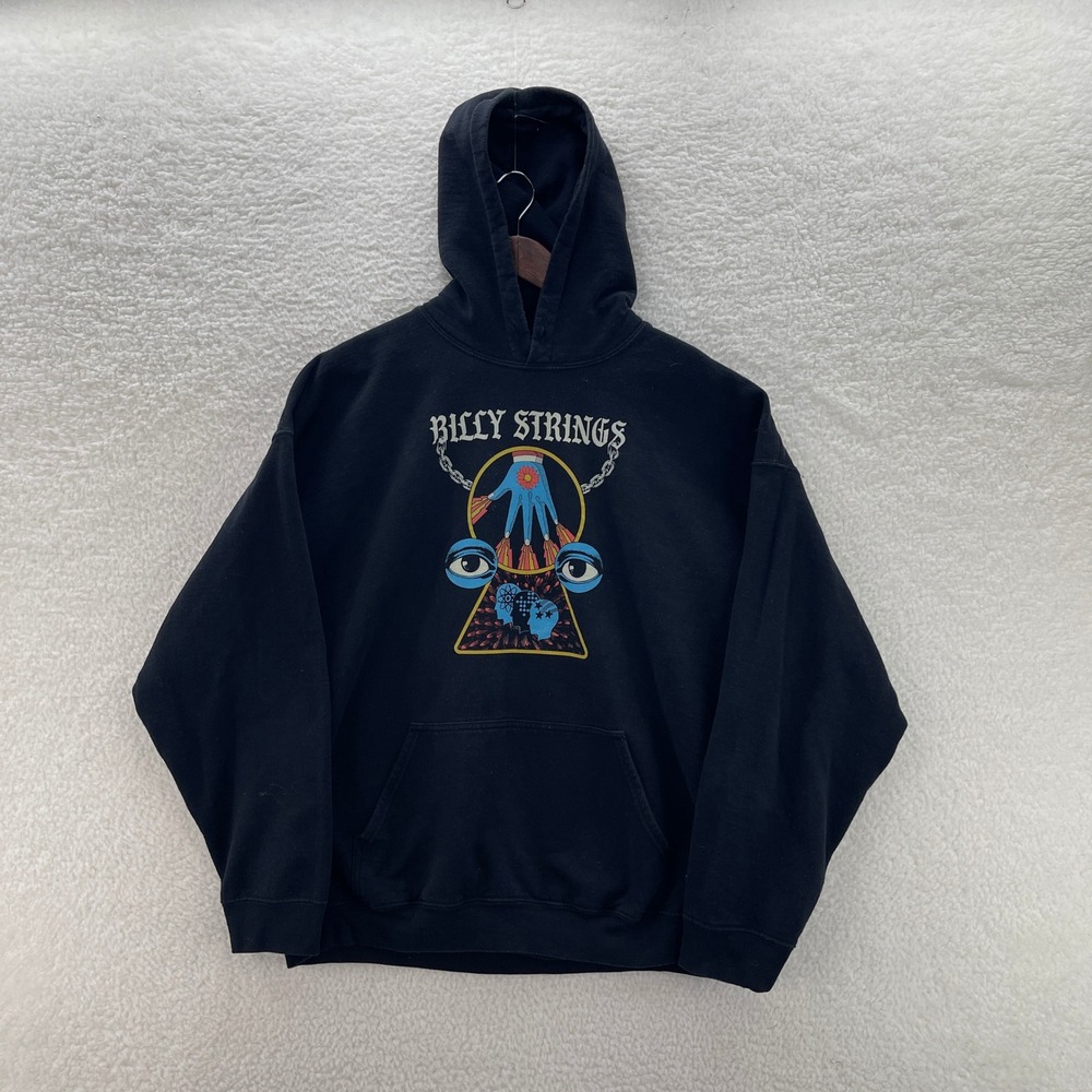 Billy Strings Hoodie Mens 2XL Black Graphic Sweatshirt Music Bluegrass Country
